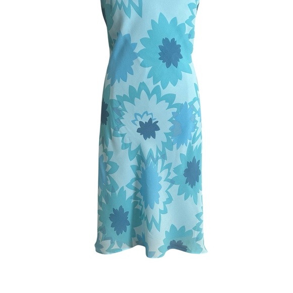 Express Vintage Y2K Chiffon Blue Floral Slip Dress Fairycore Asymmetrical Hem 8 - Picture 3 of 13